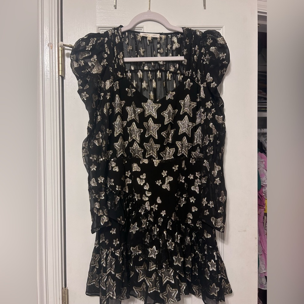 LoveShackFancy Caden Dress black stars - Picture 2 of 3